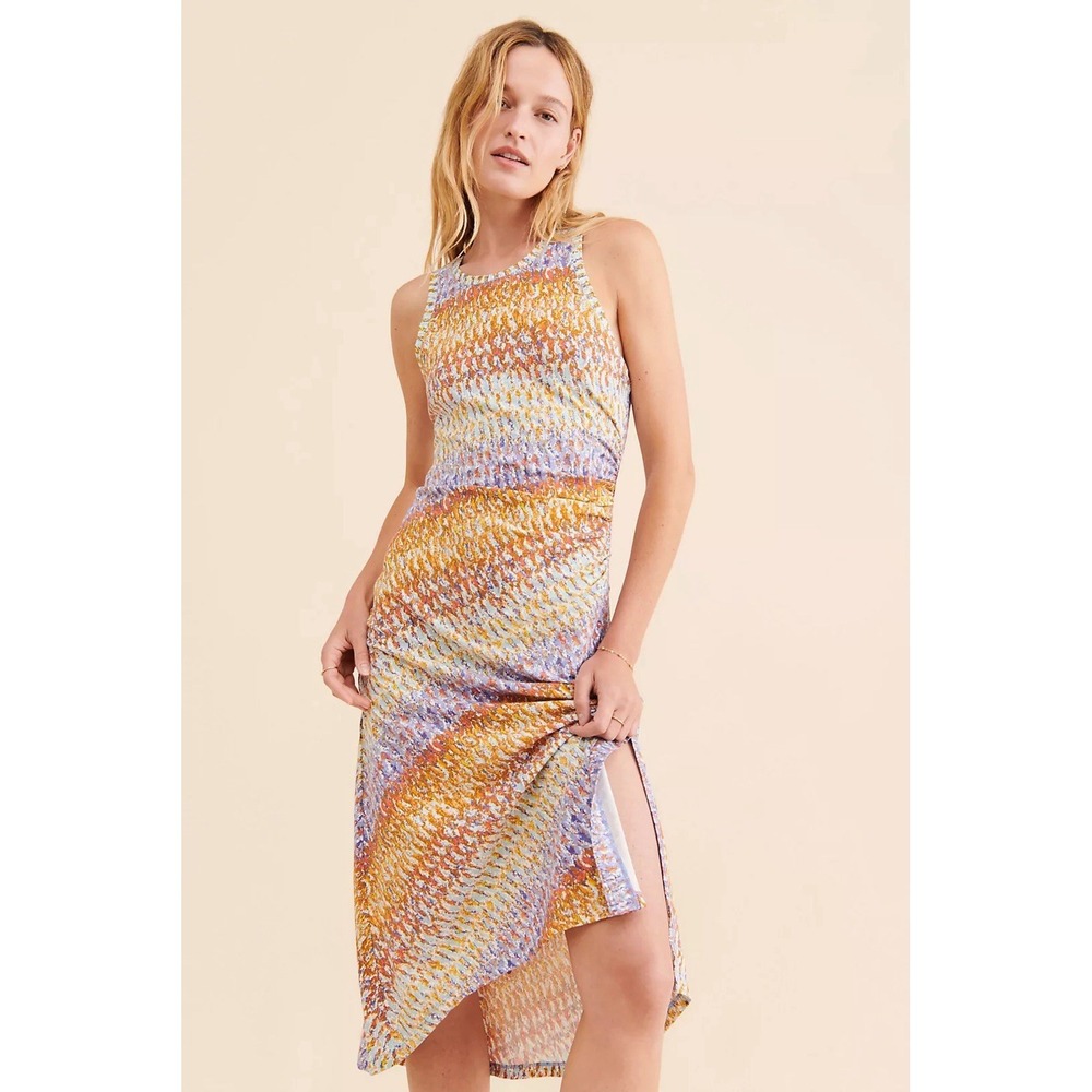 Anthropologie Daily Practice Treasure Ruched Tank Midi Dress‎ Med